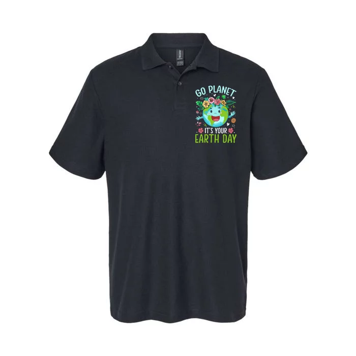 Cute Go Planet Its Your Earth Birthday Day 2024 Teacher Softstyle Adult Sport Polo