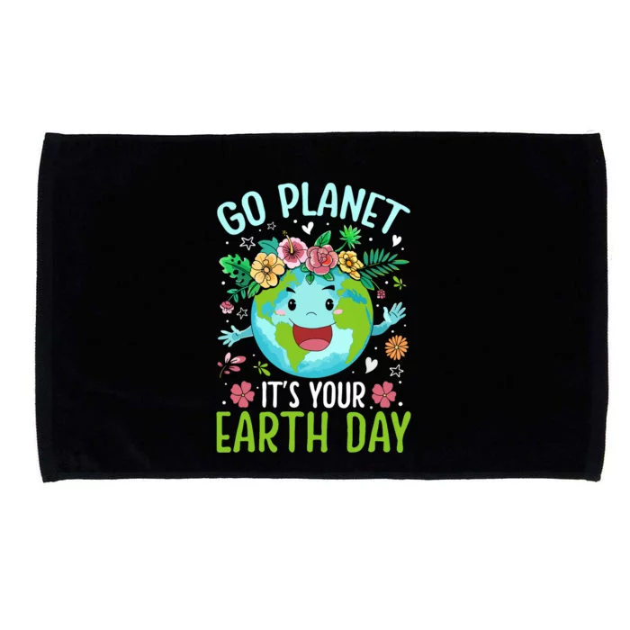 Cute Go Planet Its Your Earth Birthday Day 2024 Teacher Microfiber Hand Towel