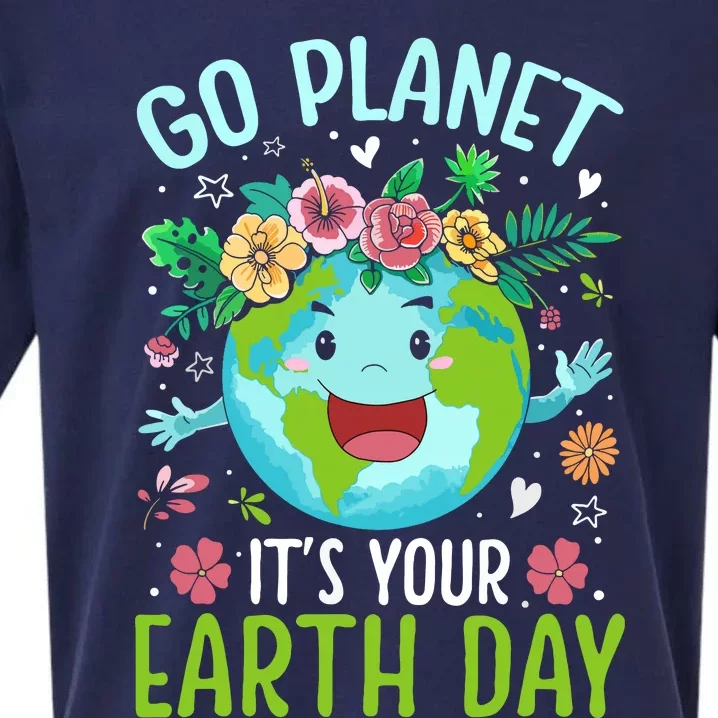 Cute Go Planet Its Your Earth Birthday Day 2024 Teacher Sueded Cloud Jersey T-Shirt