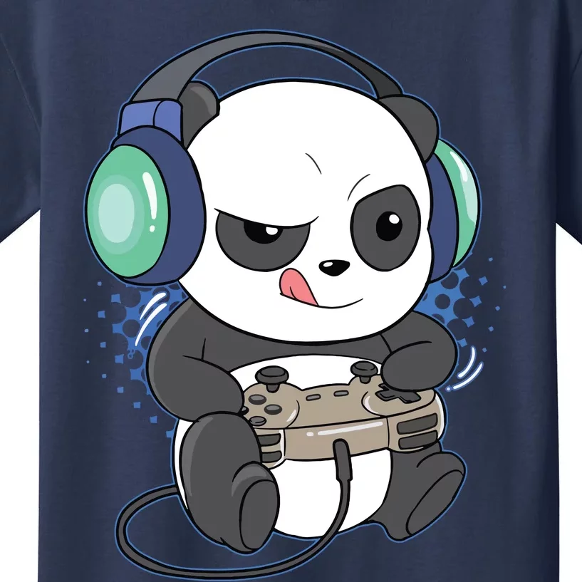 Cute Gaming Panda Video Game Computer Player Videogame PC Kids T-Shirt