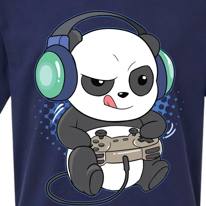 Cute Gaming Panda Video Game Computer Player Videogame PC Sueded Cloud Jersey T-Shirt