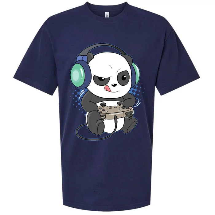 Cute Gaming Panda Video Game Computer Player Videogame PC Sueded Cloud Jersey T-Shirt