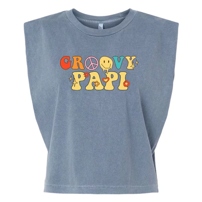 Cute Groovy Papi Funny Retro Groovy Retro Garment-Dyed Women's Muscle Tee