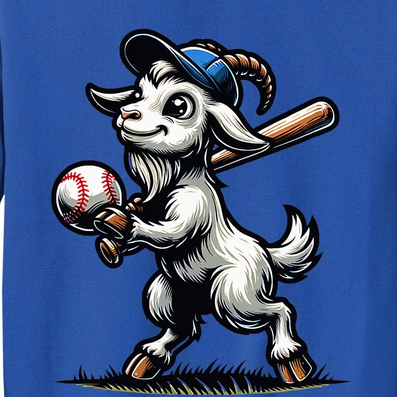 Cute Goat Playing Baseball Tall Sweatshirt