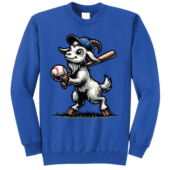 Cute Goat Playing Baseball Tall Sweatshirt