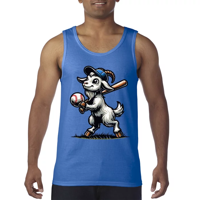 Cute Goat Playing Baseball Tank Top