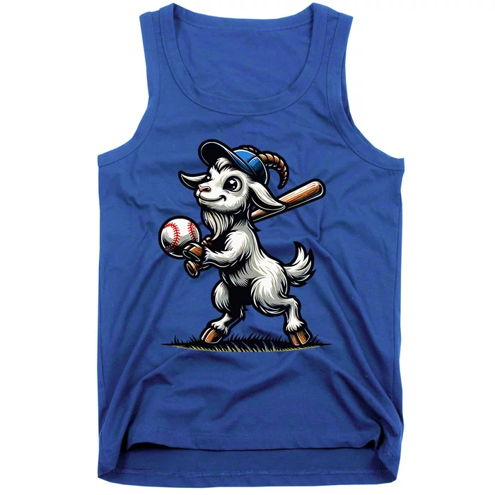 Cute Goat Playing Baseball Tank Top