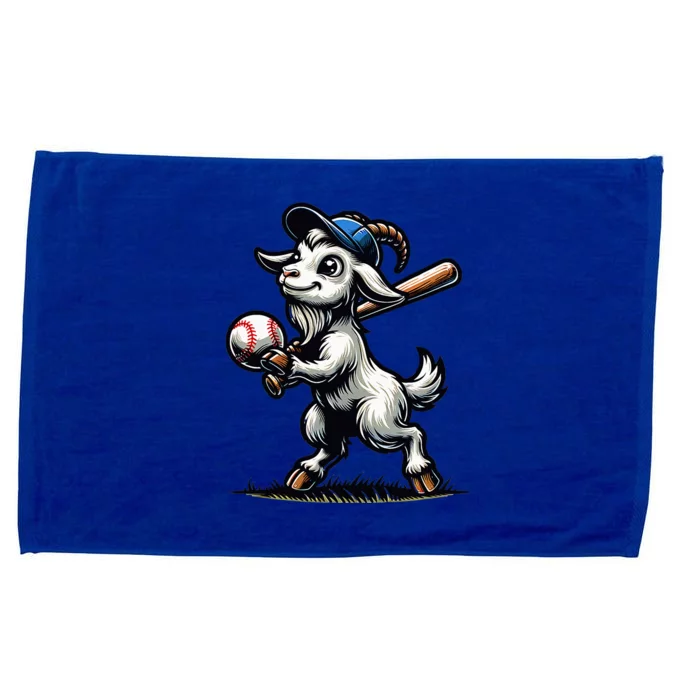 Cute Goat Playing Baseball Microfiber Hand Towel