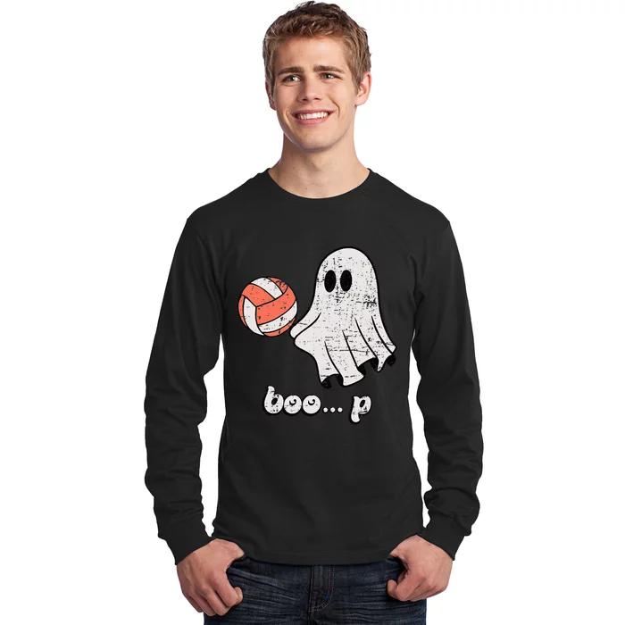 Cute Ghost Playing Volleyball Sport Player Halloween Costume Long Sleeve Shirt