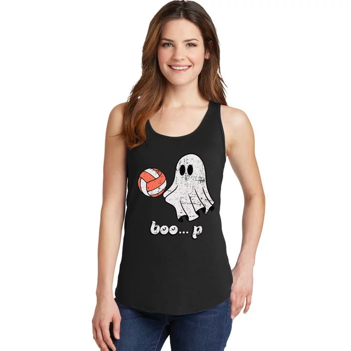 Cute Ghost Playing Volleyball Sport Player Halloween Costume Ladies Essential Tank