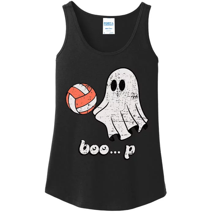 Cute Ghost Playing Volleyball Sport Player Halloween Costume Ladies Essential Tank