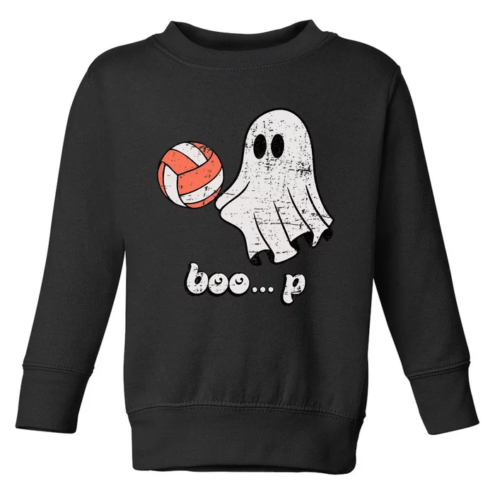 Cute Ghost Playing Volleyball Sport Player Halloween Costume Toddler Sweatshirt