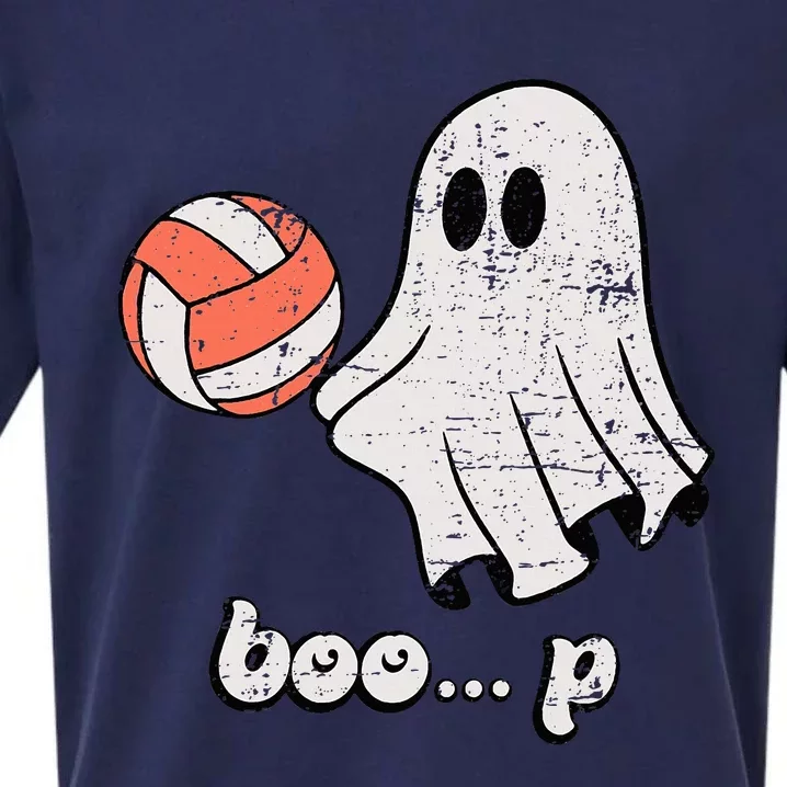 Cute Ghost Playing Volleyball Sport Player Halloween Costume Sueded Cloud Jersey T-Shirt