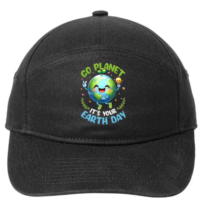 Cute Go Planet Its Your Earth Day 2024 Teacher Student 7-Panel Snapback Hat