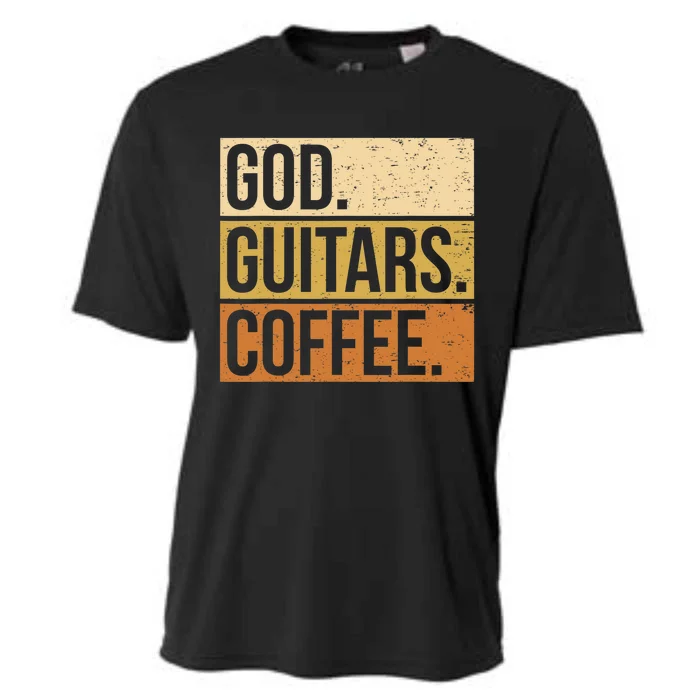 Christian Guitar Player Guitarist I God Guitars Coffee Cooling Performance Crew T-Shirt