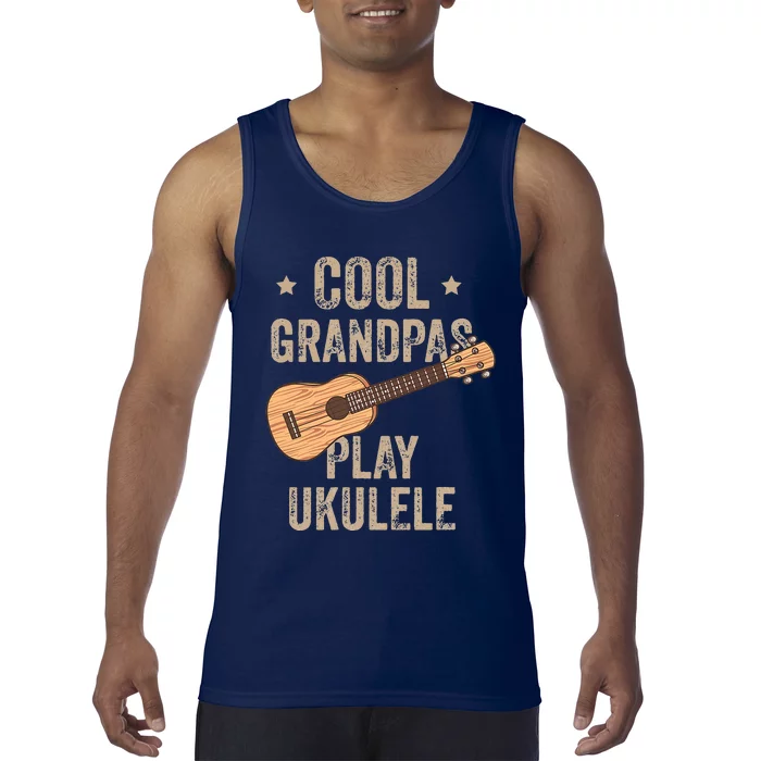 Cool Grandpas Play Ukulele Ukulele Music Guitar Tank Top