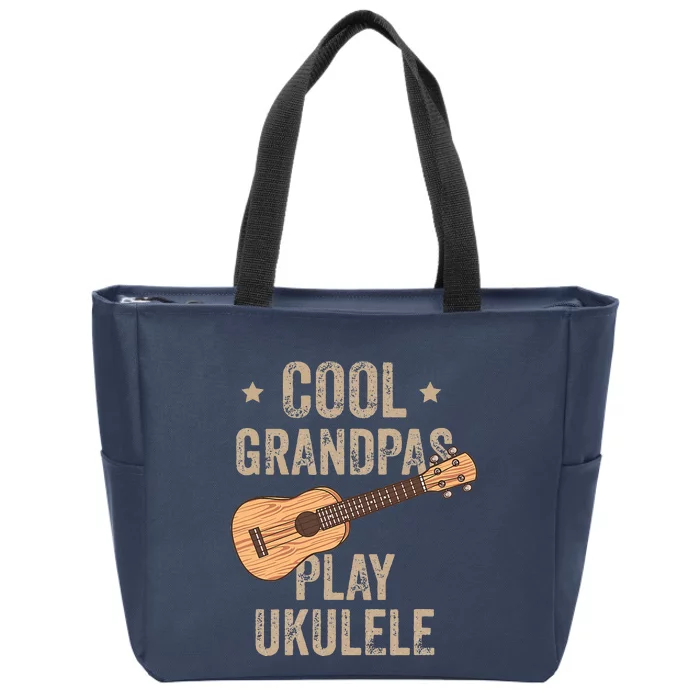 Cool Grandpas Play Ukulele Ukulele Music Guitar Zip Tote Bag