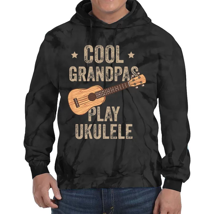 Cool Grandpas Play Ukulele Ukulele Music Guitar Tie Dye Hoodie