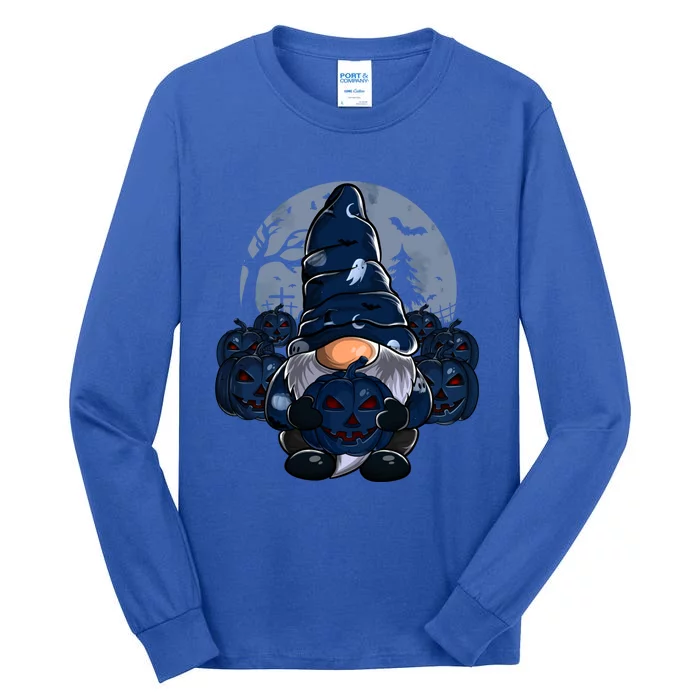 Cute Gnome Pumpkin Moon Funny Boys Girls Halloween Gnomies Cool Gift Tall Long Sleeve T-Shirt