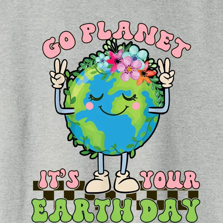 Cute Go Planet Its Your Earth Day Peace Groovy Gift Women's Crop Top Tee