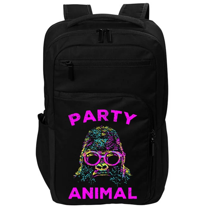 Cute Gorilla Party Animal Lover Colorful Monkey Impact Tech Backpack