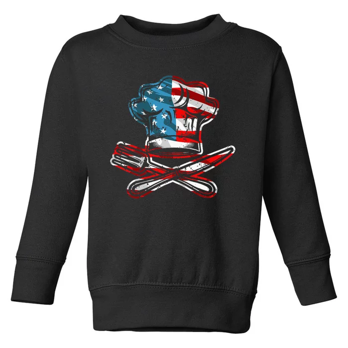 Culinary Gangster Pastry Chef Cooking Culinary USA Flag Toddler Sweatshirt