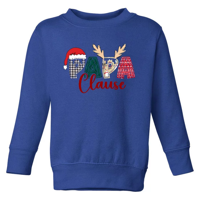 Christmas Grandma Papa Clause And Papa Claus Funny Gift Toddler Sweatshirt