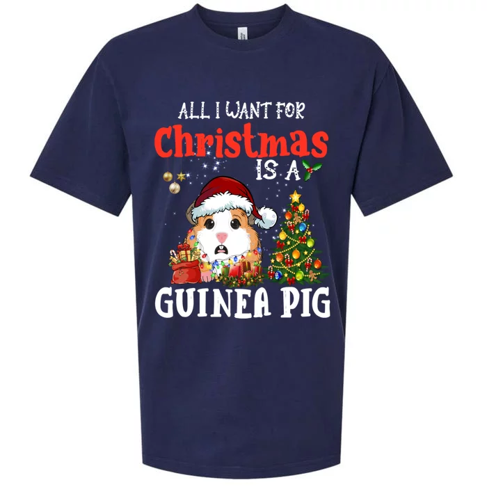 Cute Guinea Pig Christmas All I Want For Xmas Guinea Gift Great Gift Sueded Cloud Jersey T-Shirt