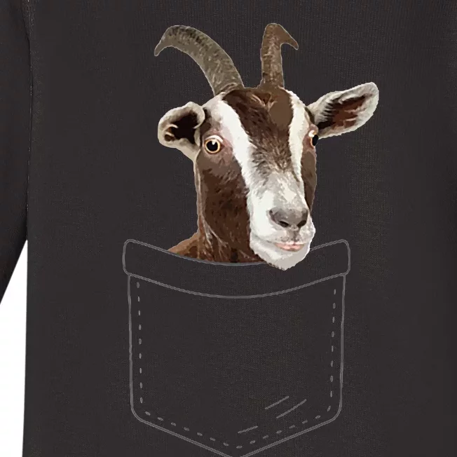 Cool Goat Pocket Goat Whisperer Farm Animal Baby Long Sleeve Bodysuit