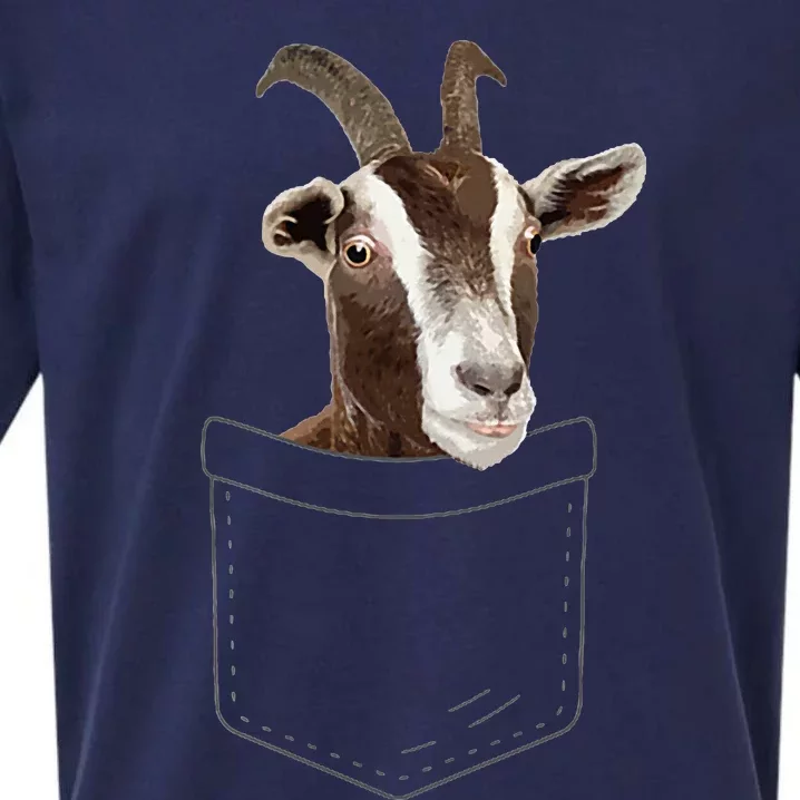 Cool Goat Pocket Goat Whisperer Farm Animal Sueded Cloud Jersey T-Shirt