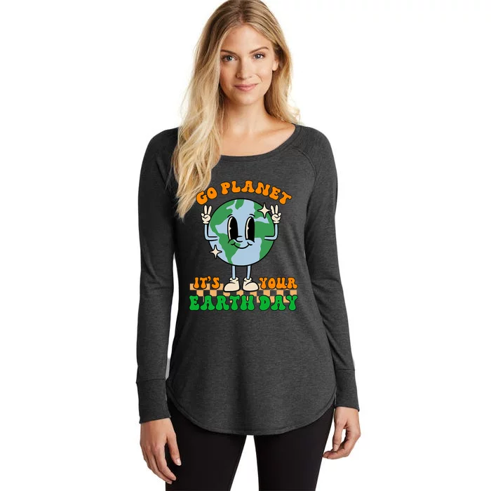 Cute Go Planet Its Your Earth Day Peace Groovy Women's Perfect Tri Tunic Long Sleeve Shirt