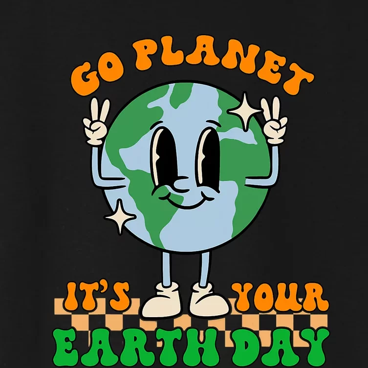 Cute Go Planet Its Your Earth Day Peace Groovy Women's Crop Top Tee