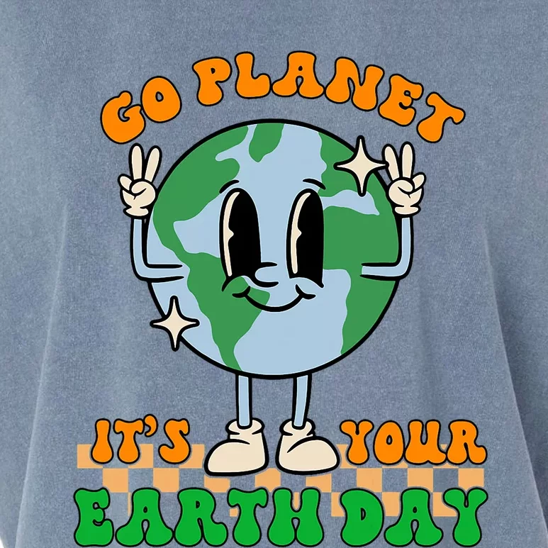 Cute Go Planet Its Your Earth Day Peace Groovy Garment-Dyed Women's Muscle Tee