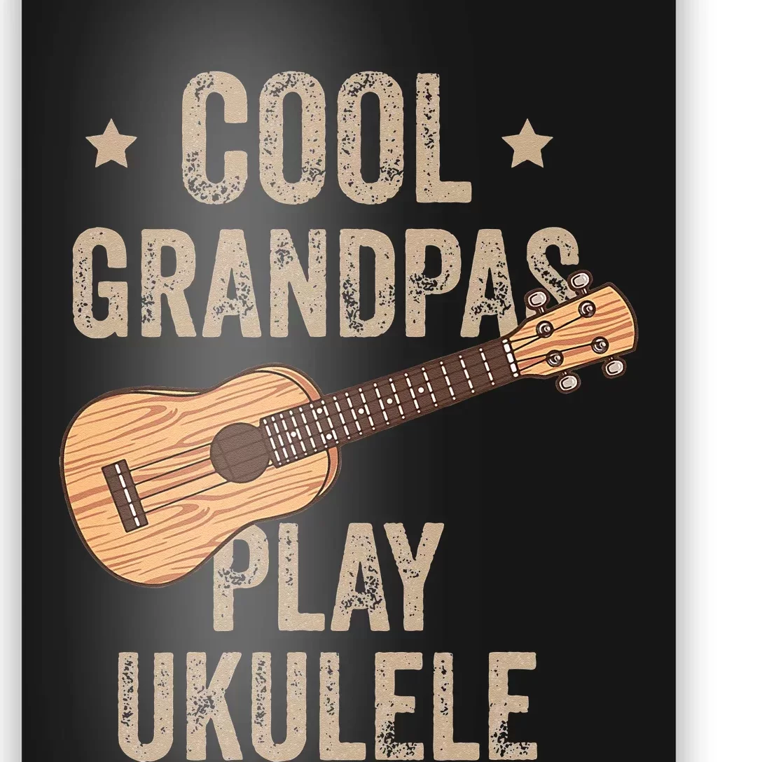 Cool Grandpas Play Ukulele Ukulele Music Guitar Poster