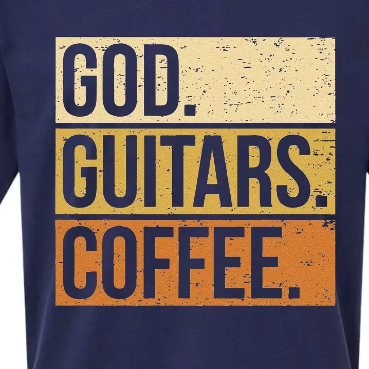 Christian Guitar Player Guitarist I God Guitars Coffee Sueded Cloud Jersey T-Shirt