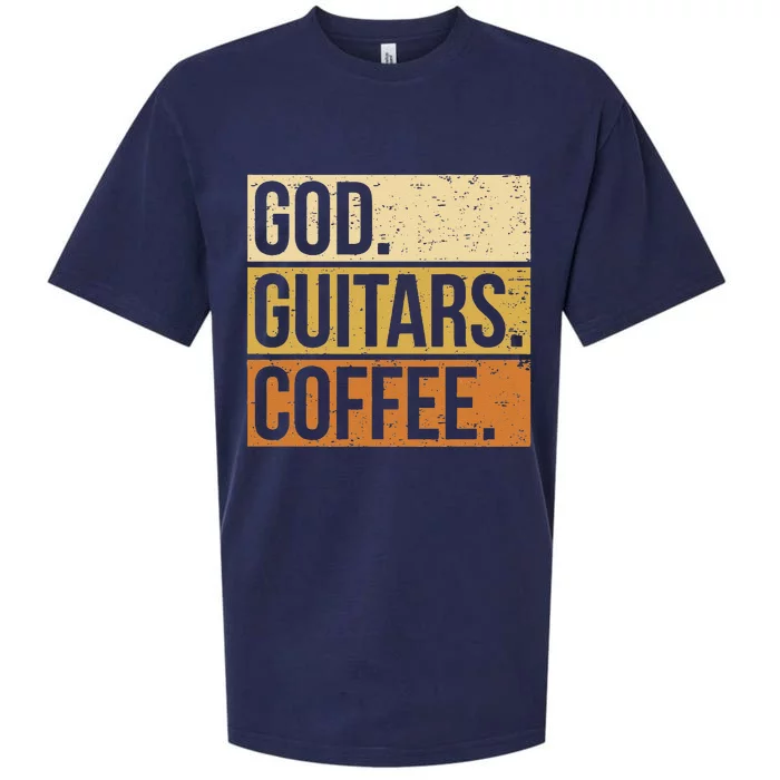 Christian Guitar Player Guitarist I God Guitars Coffee Sueded Cloud Jersey T-Shirt