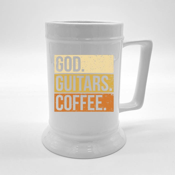 Christian Guitar Player Guitarist I God Guitars Coffee Front & Back Beer Stein