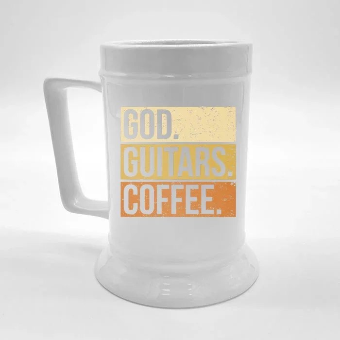 Christian Guitar Player Guitarist I God Guitars Coffee Front & Back Beer Stein