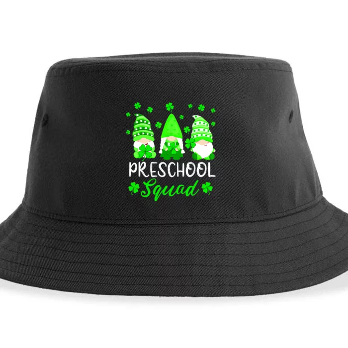 Cute Gnomes Preschool Squad Teacher St Patricks Day Outfit Sustainable Bucket Hat