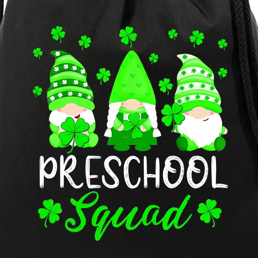 Cute Gnomes Preschool Squad Teacher St Patricks Day Outfit Drawstring Bag