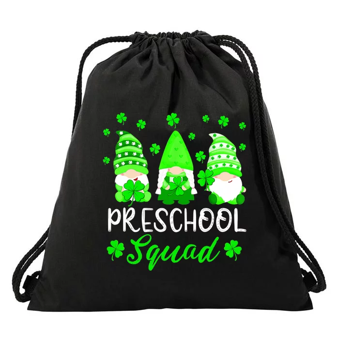 Cute Gnomes Preschool Squad Teacher St Patricks Day Outfit Drawstring Bag