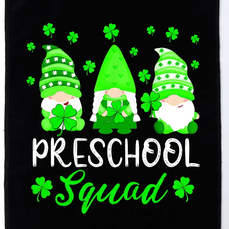 Cute Gnomes Preschool Squad Teacher St Patricks Day Outfit Platinum Collection Golf Towel