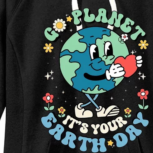 Cute Go Planet Its Your Earth Day 2024 Women's Fleece Hoodie