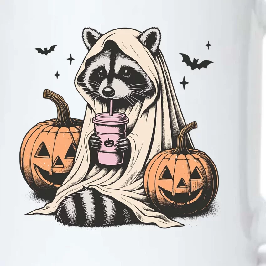 Cute Ghost Pumpkin Halloween Raccoon Costume Raccoon Lovers Black Color Changing Mug