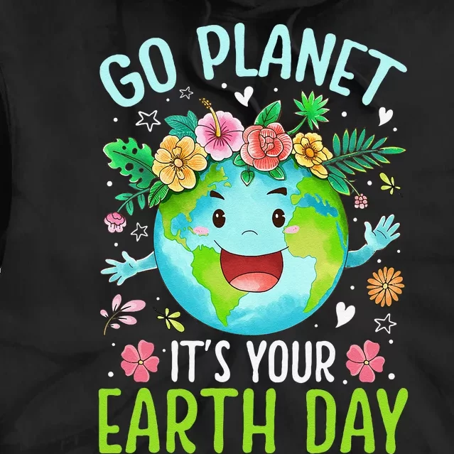 Cute Go Planet Its Your Earth Birthday Day 2024 Teacher Tie Dye Hoodie