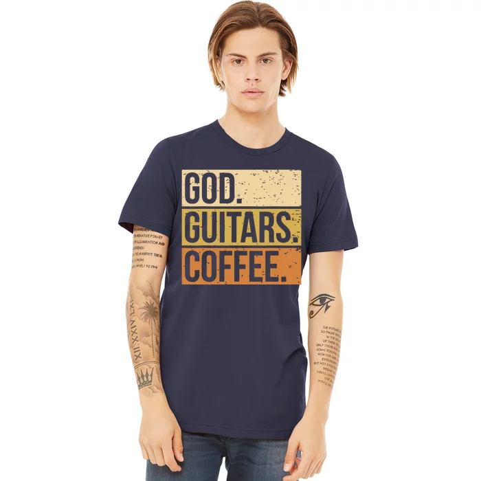 Christian Guitar Player Guitarist I God Guitars Coffee Premium T-Shirt