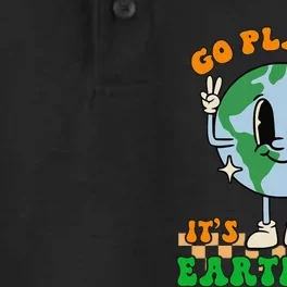 Cute Go Planet Its Your Earth Day Peace Groovy Dry Zone Grid Performance Polo