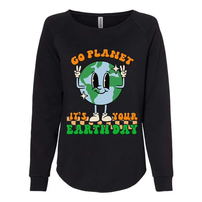 Cute Go Planet Its Your Earth Day Peace Groovy Womens California Wash Sweatshirt