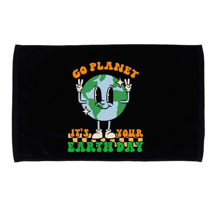 Cute Go Planet Its Your Earth Day Peace Groovy Microfiber Hand Towel