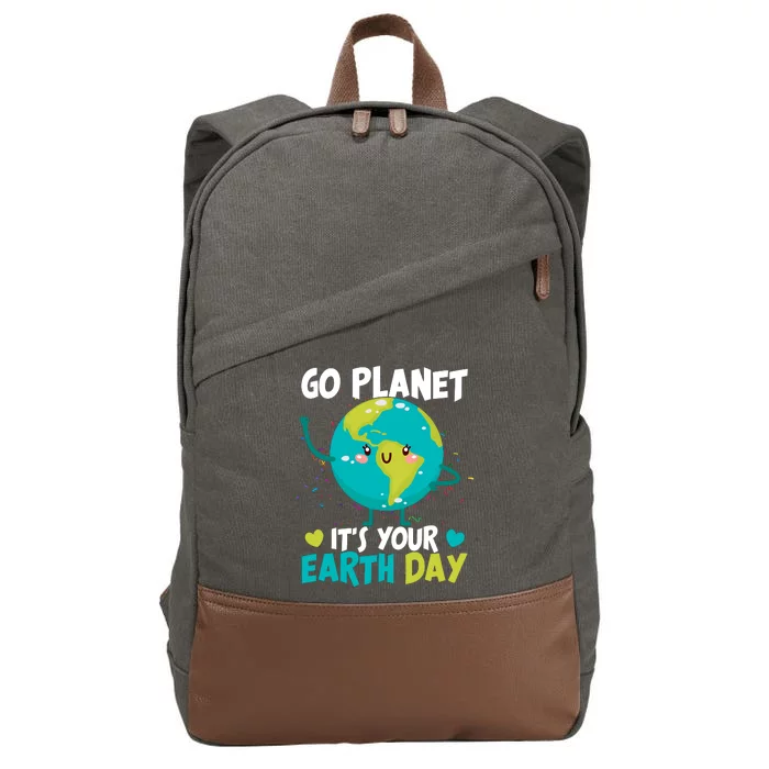 Cute Go Planet It's Your Earth Day Cotton Canvas Backpack